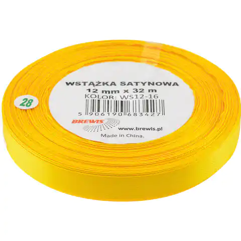 ⁨Satin ribbon 12mm/32m yellow BREWIS⁩ at Wasserman.eu