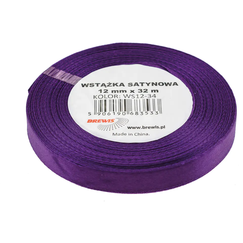 ⁨Wstążka satynowa 12mm/32m fioletowy BREWIS⁩ w sklepie Wasserman.eu