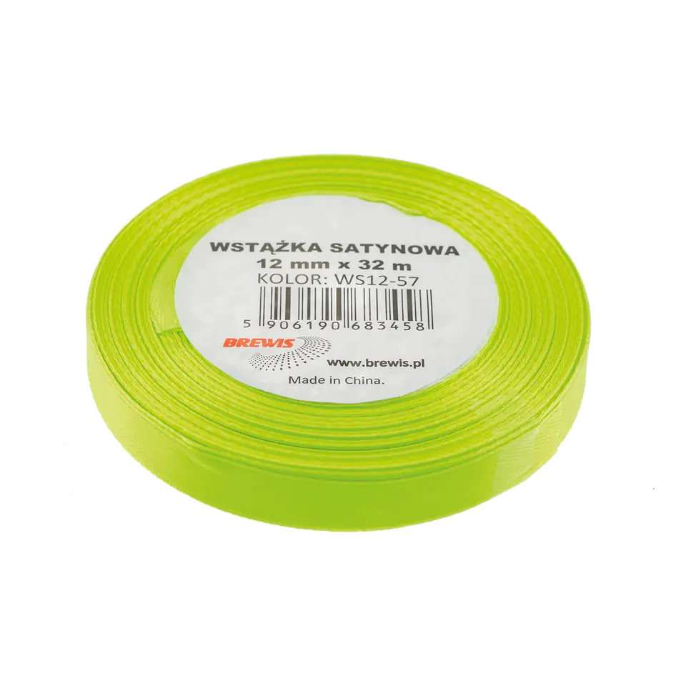 Satin ribbon 12mm/32m lime BREWIS at Wasserman.eu