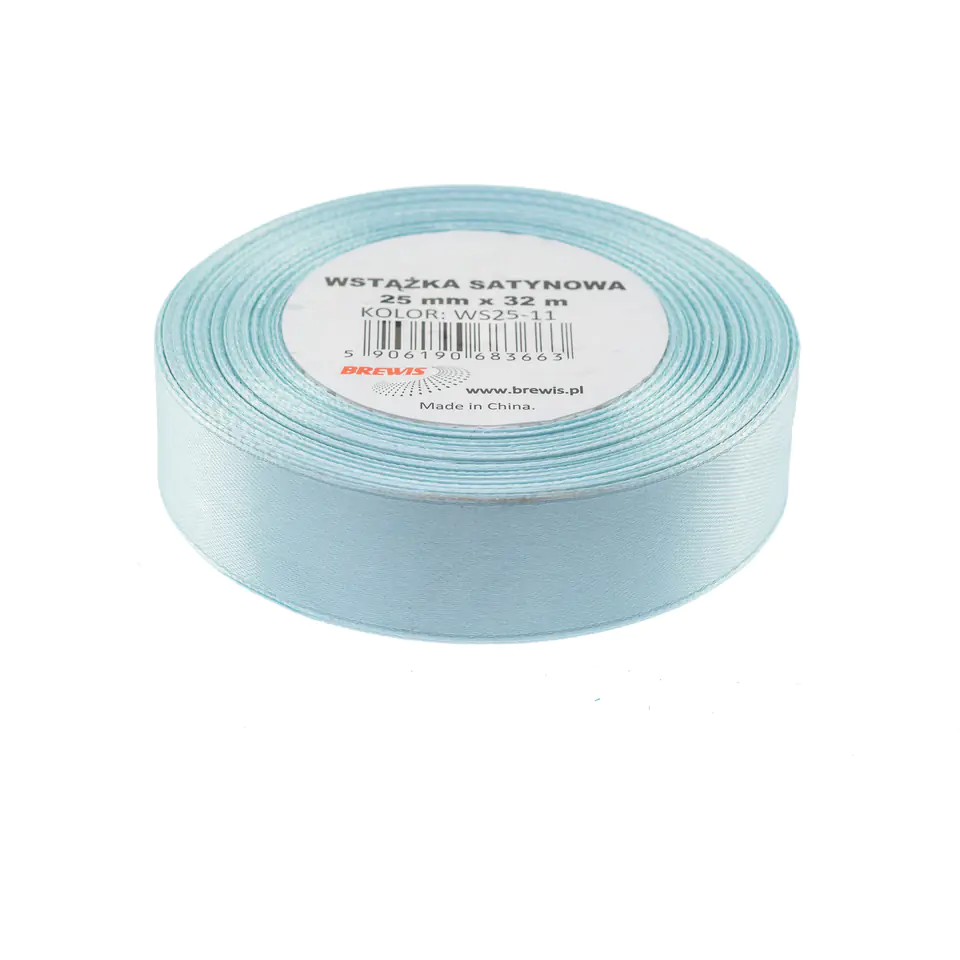 ⁨Wstążka satynowa 25mm/32m błękitny BREWIS⁩ w sklepie Wasserman.eu
