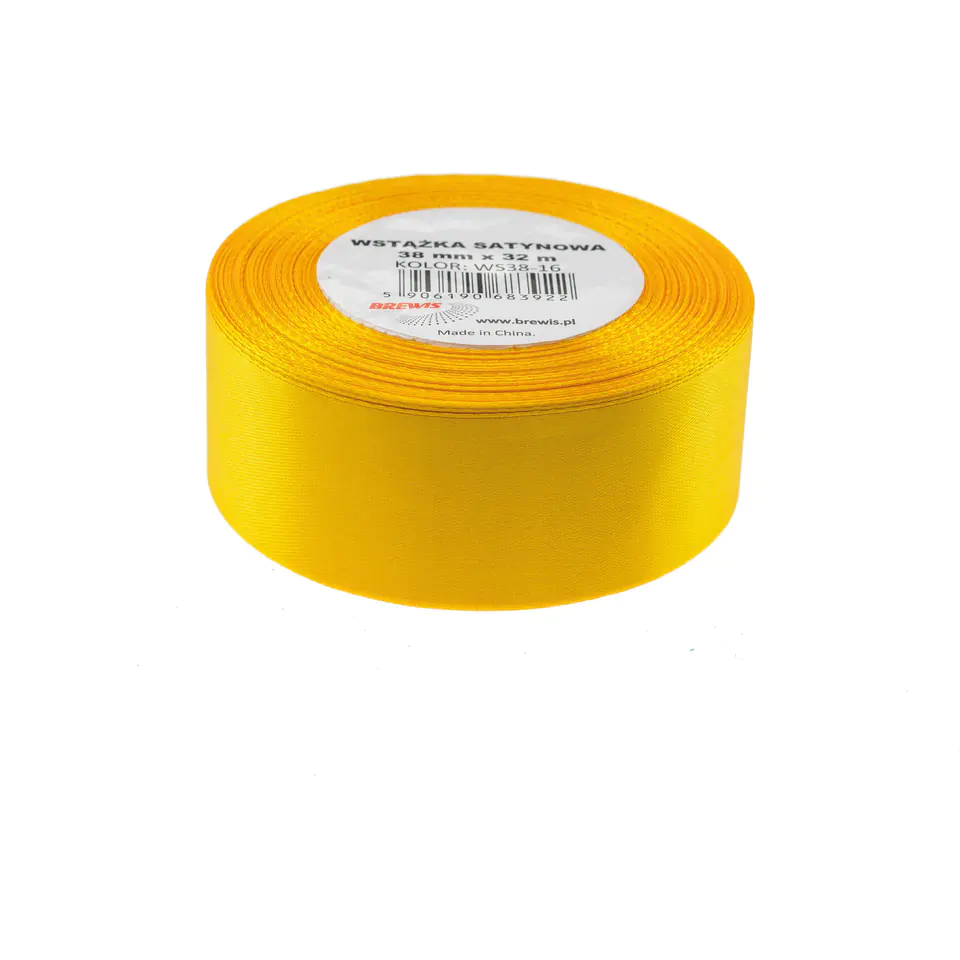 Satin ribbon 38mm/32m yellow BREWIS at Wasserman.eu