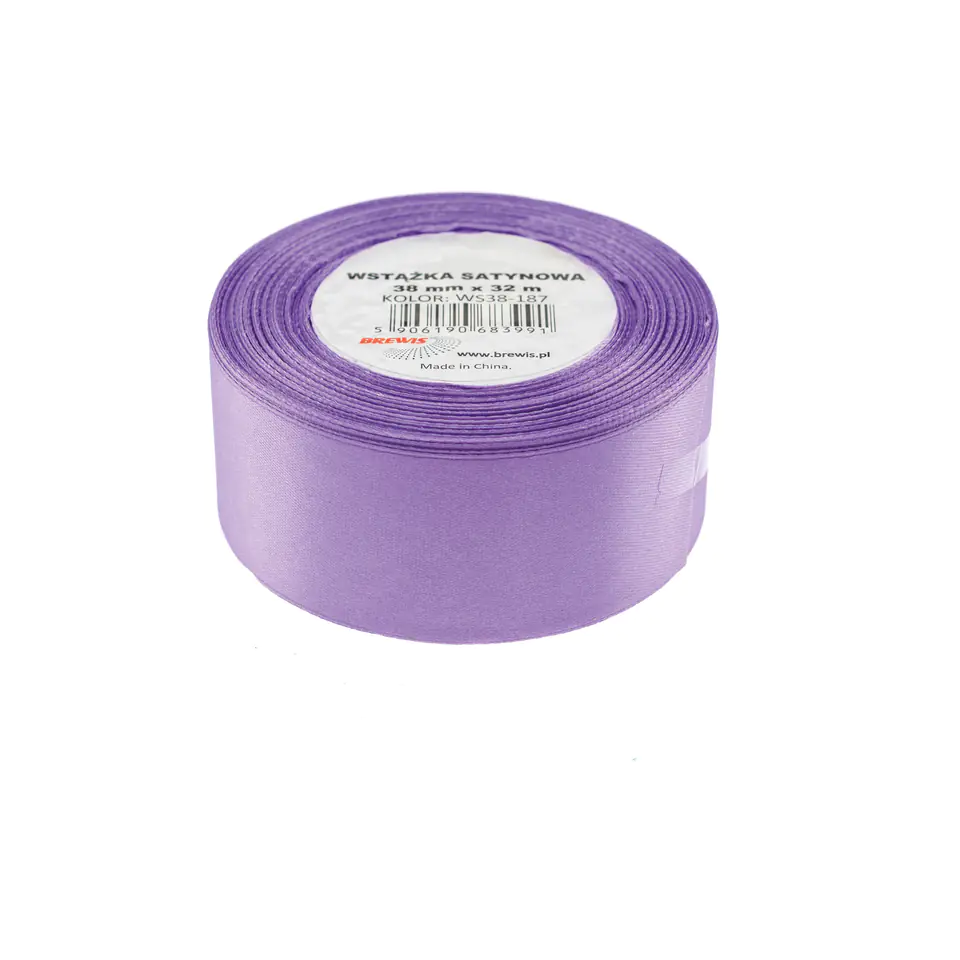 ⁨Wstążka satynowa 38mm/32m lawendowy BREWIS⁩ w sklepie Wasserman.eu