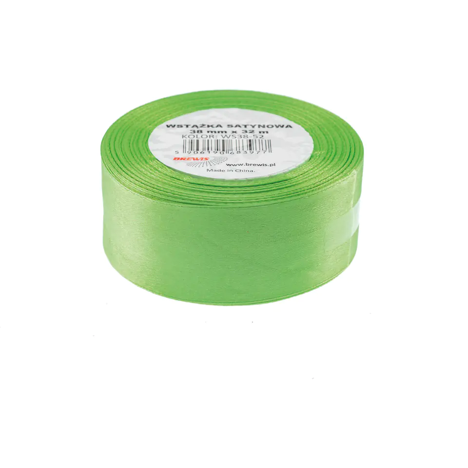 ⁨Wstążka satynowa 38mm/32m j.zielony BREWIS⁩ w sklepie Wasserman.eu