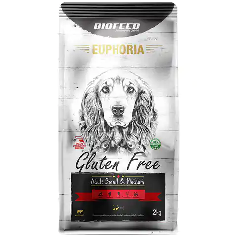 ⁨BIOFEED EUPHORIA Gluten Free Small & Medium dla psów małych i średnich ras z wołowiną 2kg⁩ w sklepie Wasserman.eu