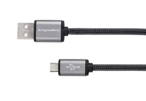 ⁨KM0331 Kabel USB - micro USB wtyk-wtyk 1.8m Kruger&Matz⁩ w sklepie Wasserman.eu
