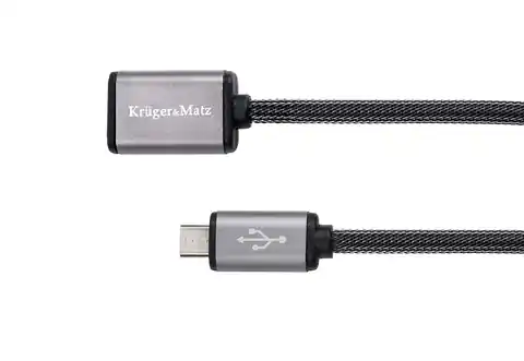 ⁨KM0332 Kabel USB-micro USB gniazdo-wtyk 1.0m Kruger&Matz⁩ w sklepie Wasserman.eu