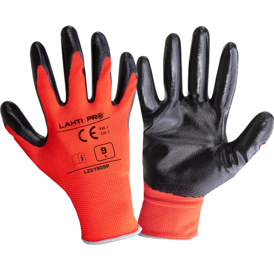 ⁨GLOVES NITRILE RED-BLACK L221907P, 12PAIRS, "7", CE, LAHTI⁩ at Wasserman.eu