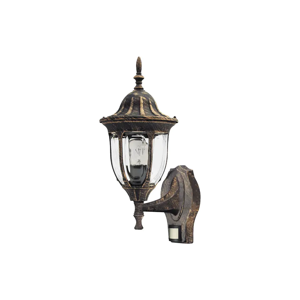 ⁨Outdoor lamp Milano garden wall up60Wa gold IP43 sens⁩ at Wasserman.eu