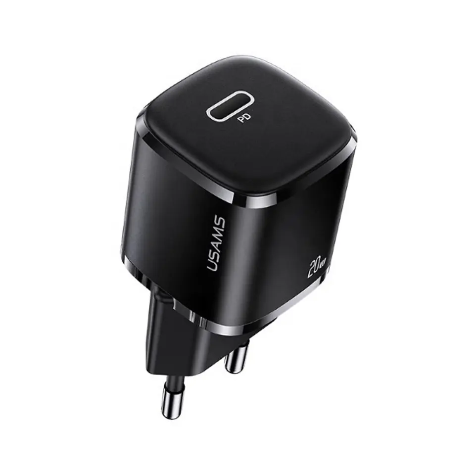 ⁨USAMS Order. mow. 1xUSB-C T36 mini 20W (only head) PD3.0 Fast Charging black/black CC124TC01 (US-CC124)⁩ at Wasserman.eu