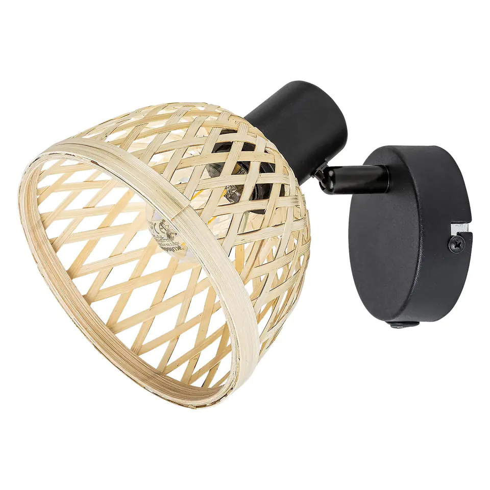 ⁨Rattan lamp ind.spot E14 1xMAX15W black⁩ at Wasserman.eu