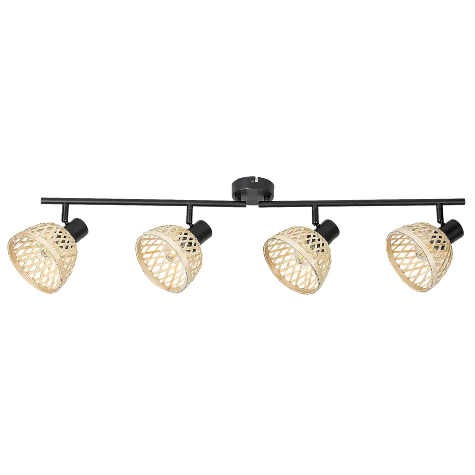 ⁨Lamp Rattan ind. spot. E14 4xMAX15W black⁩ at Wasserman.eu