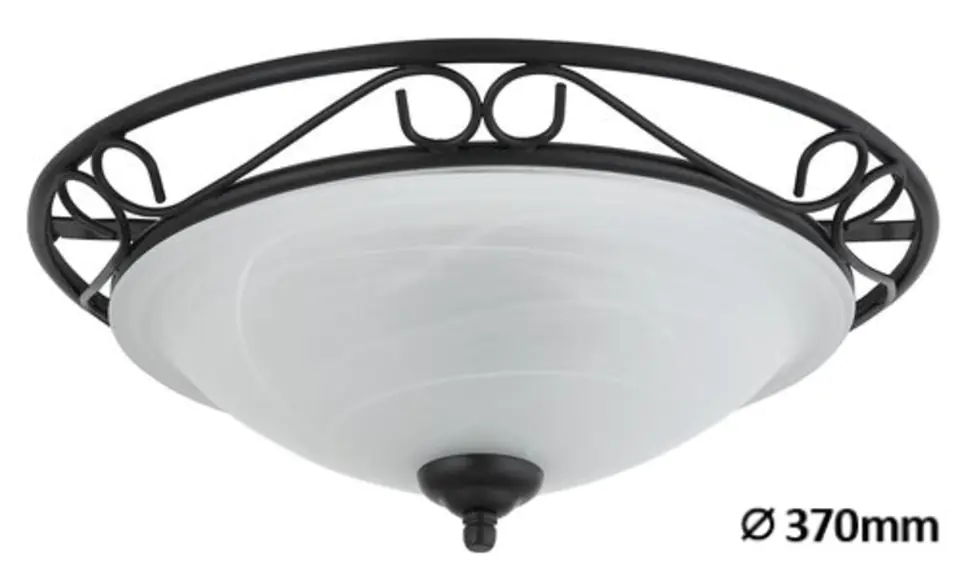 ⁨Ceiling lamp Athen ceiling D37 E27 2x60W matt black⁩ at Wasserman.eu