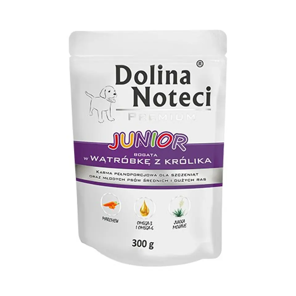 ⁨DOLINA NOTECI JUNIOR WĄTRÓBKA Z KRÓLIKA 300g⁩ w sklepie Wasserman.eu