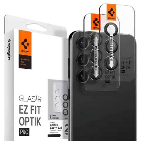 ⁨Osłona Aparatu GALAXY S23 / S23+ Spigen Optik. TR ”EZ FIT” Camera Protector 2-pack czarne⁩ w sklepie Wasserman.eu