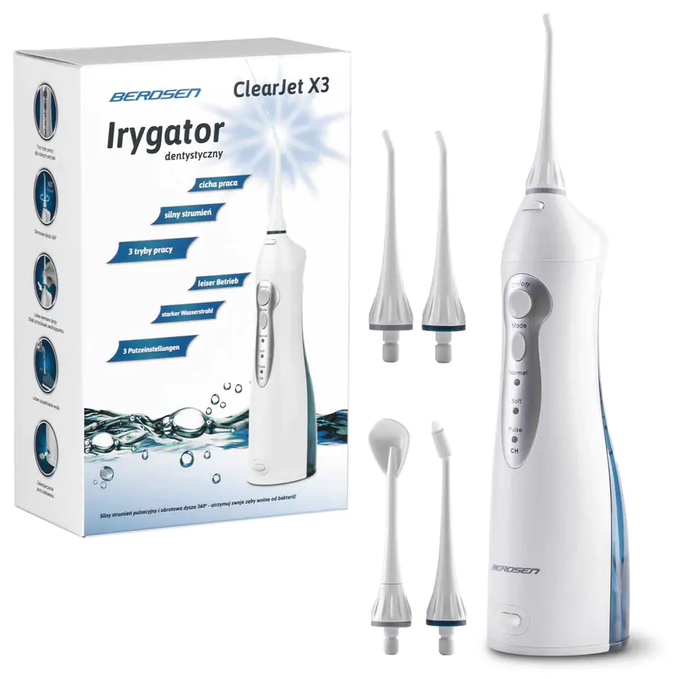 ⁨Irygator Dentystyczny bezprzewodowy Berdsen ClearJet X3⁩ w sklepie Wasserman.eu