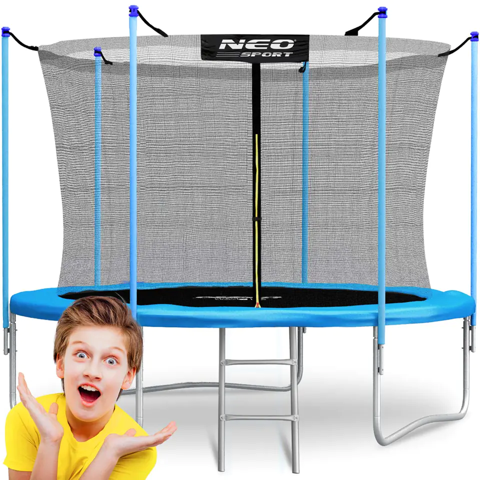 ⁨Trampolina ogrodowa 8ft/252cm z siatką wewnętrzną i drabinką Neo-Sport⁩ w sklepie Wasserman.eu