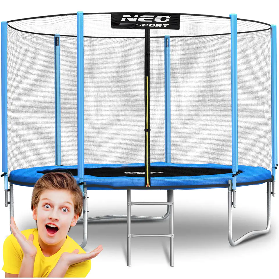 ⁨Trampolina ogrodowa 8ft/252cm z siatką zewnętrzną i drabinką Neo-Sport⁩ w sklepie Wasserman.eu