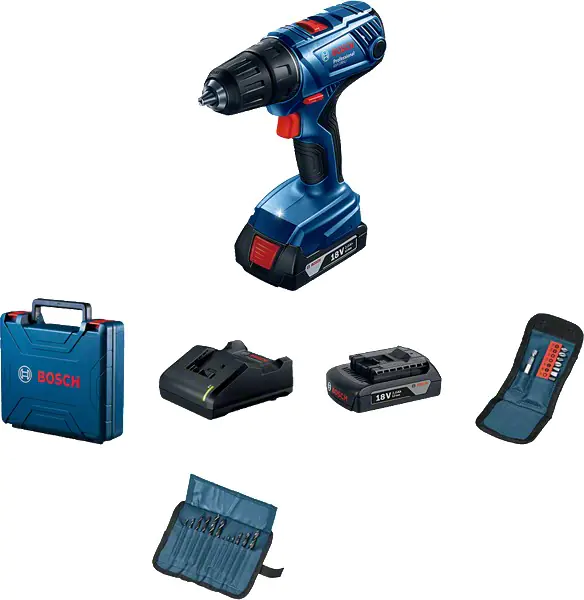 ⁨BOSCH DRILL DRIVER 18V 54/21Nm 2x2,0Ah LI-ION CASE + ACCESSORIES GSR 180-LI⁩ at Wasserman.eu