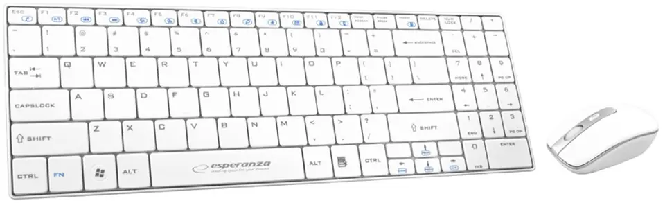 ⁨Esperanza EK122W keyboard RF Wireless QWERTY White⁩ at Wasserman.eu