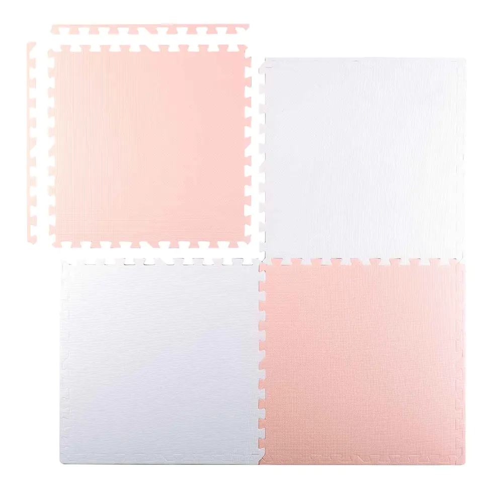 ⁨Duża mata piankowa puzzle Ricokids 60x60 cm 4 szt. brzoskwiniowo-biała⁩ w sklepie Wasserman.eu