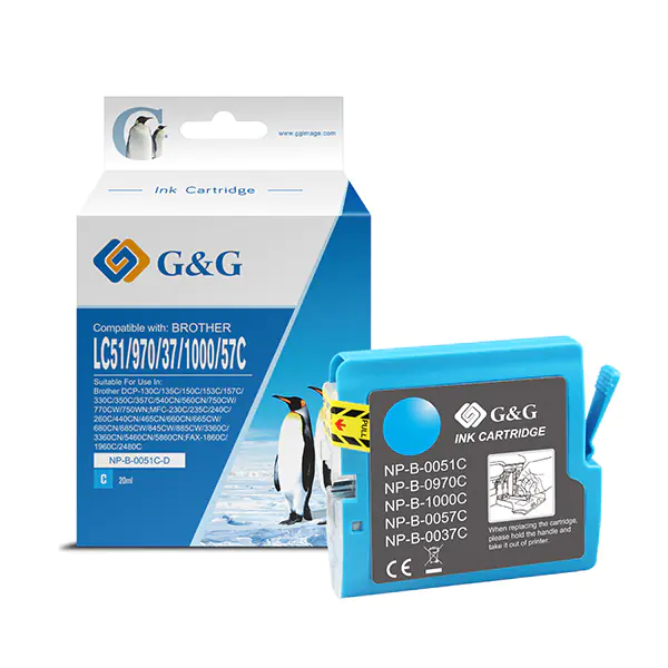 ⁨G&G kompatybilny ink / tusz z LC-1000C, LC-970C, NP-B-0051C/1000C/970C, cyan, 400s⁩ w sklepie Wasserman.eu