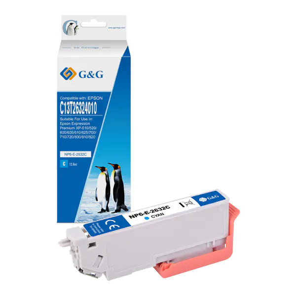 ⁨G&G kompatybilny ink / tusz z C13T26324012, NP-R-2632C, cyan⁩ w sklepie Wasserman.eu