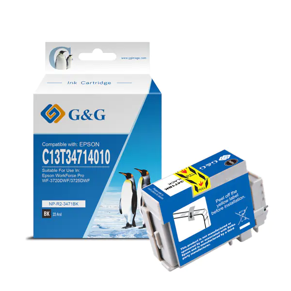 ⁨G&G kompatybilny ink / tusz z C13T34714010, NP-R-3471BK, black⁩ w sklepie Wasserman.eu