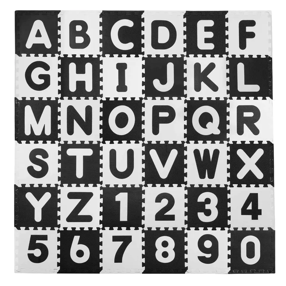 Mata piankowa puzzle litery czar. 30x30 cm 36 szt w sklepie Wasserman.eu