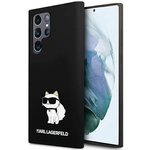 ⁨Karl Lagerfeld KLHCS24LSNCHBCK S24 Ultra S928 hardcase czarny/black Silicone Choupette⁩ w sklepie Wasserman.eu