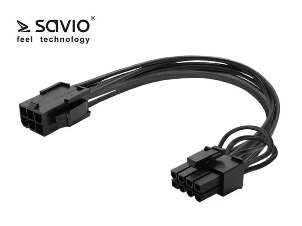 ⁨SAVIO AK-49 Kabel zasilający 6 pin F - PCI Express 8 pin M⁩ w sklepie Wasserman.eu