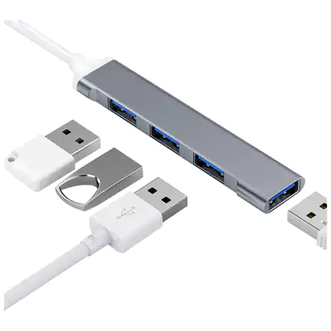 ⁨HUB Alogy USB-A na 4 porty USB 3.0 5GB/s Adapter rozdzielnik koncentrator sieciowy⁩ w sklepie Wasserman.eu