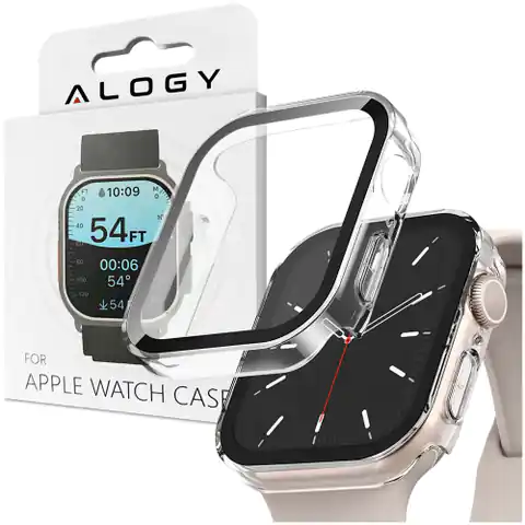 ⁨Obudowa ochronna z szkłem Alogy Protector Case 2w1 nakładka etui do Apple Watch 7/8 41mm Przezroczysta⁩ w sklepie Wasserman.eu