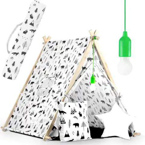 ⁨Namiot domek dla dzieci z lampką - biały⁩ w sklepie Wasserman.eu