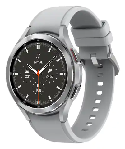 ⁨Samsung Galaxy Watch4 Classic 3.56 cm (1.4") OLED 46 mm Digital 450 x 450 pixels Touchscreen 4G Silver Wi-Fi GPS (satellite)⁩ at Wasserman.eu