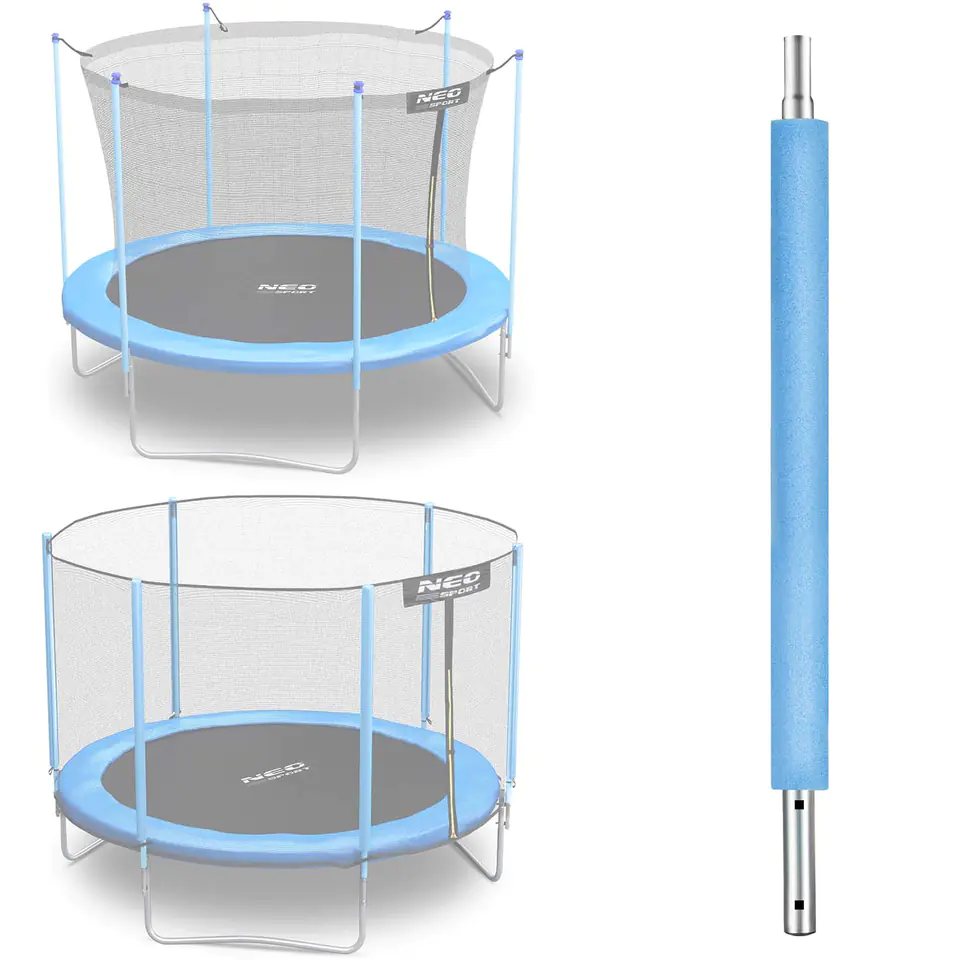 ⁨Słupek dolny do trampoliny z siatką zewnętrzną i wewnętrzną 6 ft niebieski Neo-Sport⁩ w sklepie Wasserman.eu