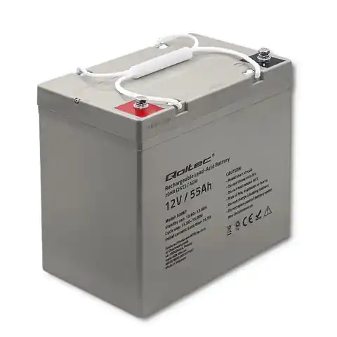 ⁨Qoltec 53067 AGM battery | 12V | 55Ah | max. 825A⁩ at Wasserman.eu