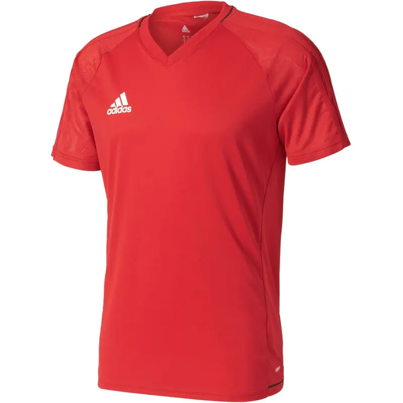 ⁨Koszulka piłkarska adidas Tiro 17 M 2 (kolor Czerwony, rozmiar S)⁩ w sklepie Wasserman.eu