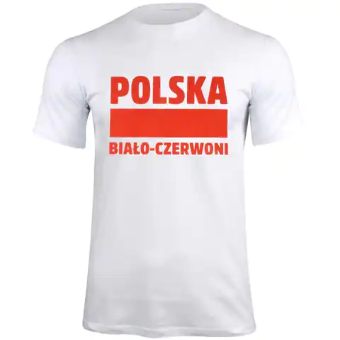 ⁨Koszulka Polska Biało-Czerwoni biały S337909 (kolor Biały, rozmiar M)⁩ w sklepie Wasserman.eu