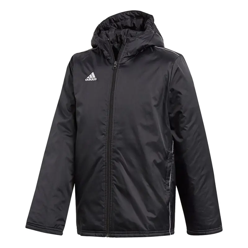 ⁨Kurtka adidas CORE 18 Junior STD JKT CE9058 (kolor Czarny, rozmiar 152 cm)⁩ w sklepie Wasserman.eu