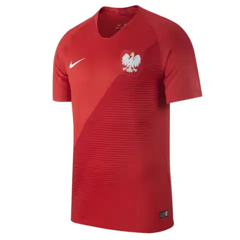 ⁨Koszulka Nike Polska Breathe Stadium Away Jr 894014 (kolor Czerwony, rozmiar XL (158-170cm))⁩ w sklepie Wasserman.eu
