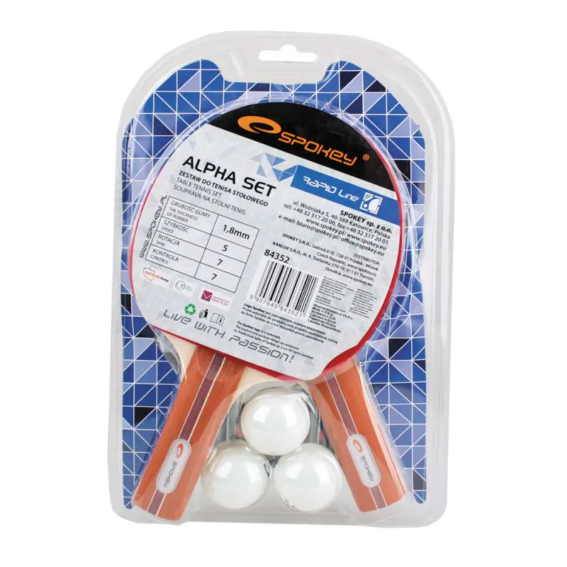 ⁨Zestaw do ping ponga Spokey Alpha Set 84352⁩ w sklepie Wasserman.eu