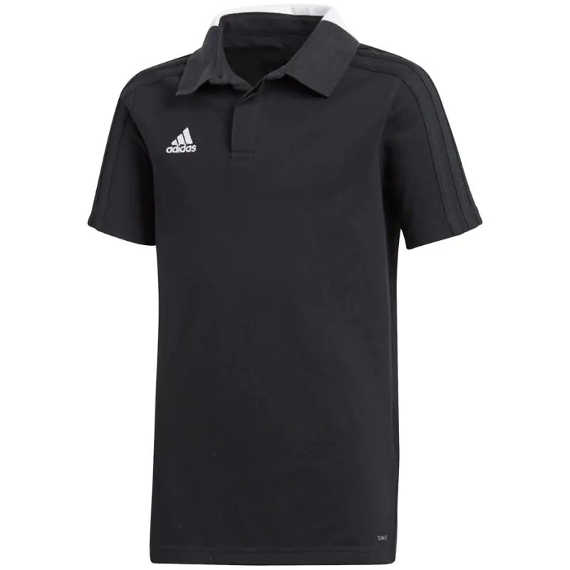 ⁨Koszulka adidas Condivo 18 Cotton Polo JR CF4373 czarna (kolor Czarny, rozmiar 140cm)⁩ w sklepie Wasserman.eu