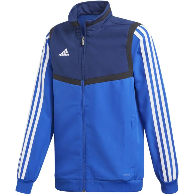 ⁨Bluza piłkarska adidas Tiro 19 PRE JKT Junior (kolor Niebieski, rozmiar 152cm)⁩ w sklepie Wasserman.eu