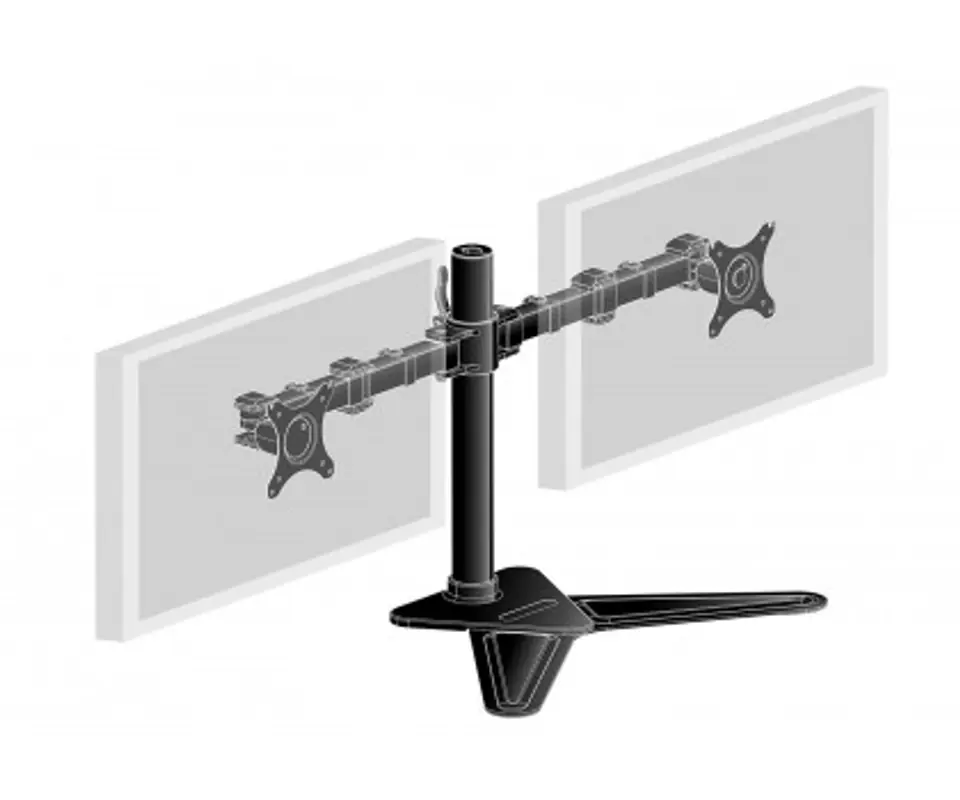 ⁨UCHWYT DS1002D-B1 2 EKRANY, REGULACJA WYSOKOŚCI, PIVOT⁩ w sklepie Wasserman.eu