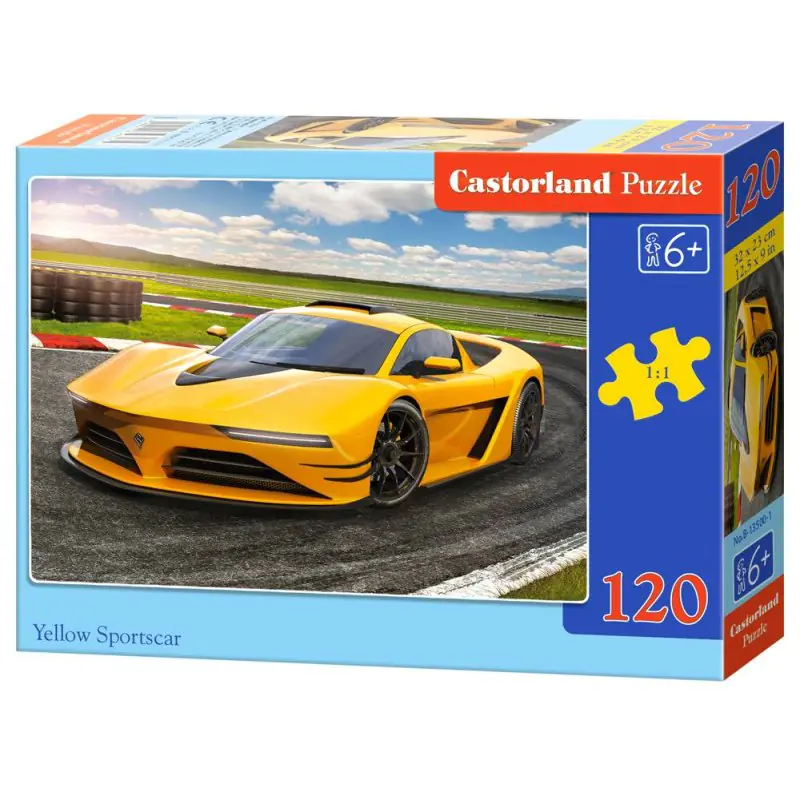 ⁨Puzzle 120el. yellow sportscar⁩ w sklepie Wasserman.eu