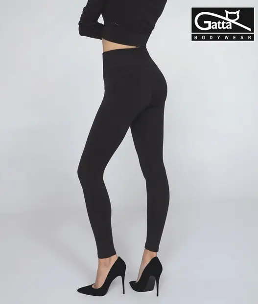 ⁨LEGGINSY GATTA SKINNY HOT HIGH WAIST (kolor black, rozmiar L)⁩ w sklepie Wasserman.eu