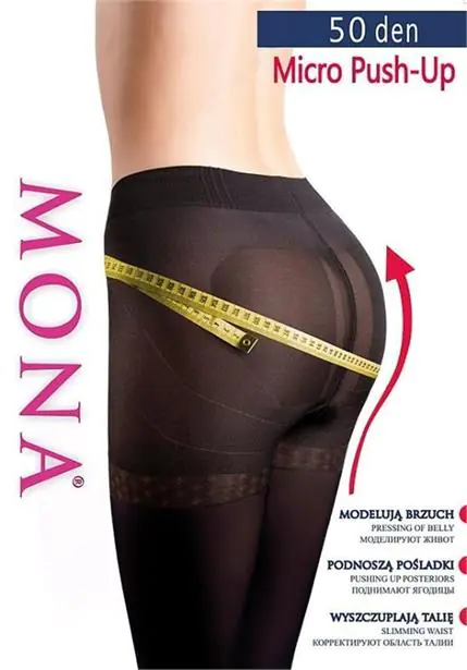 ⁨TIGHTS MONA MICRO PUSH-UP 50 den modeling (Graphite color, Size 3)⁩ at Wasserman.eu