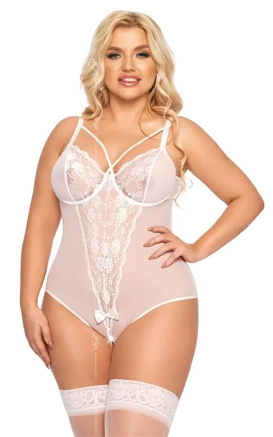 ⁨Amanda white plus size body 1891 (Color: white, Size XXL (44))⁩ at Wasserman.eu