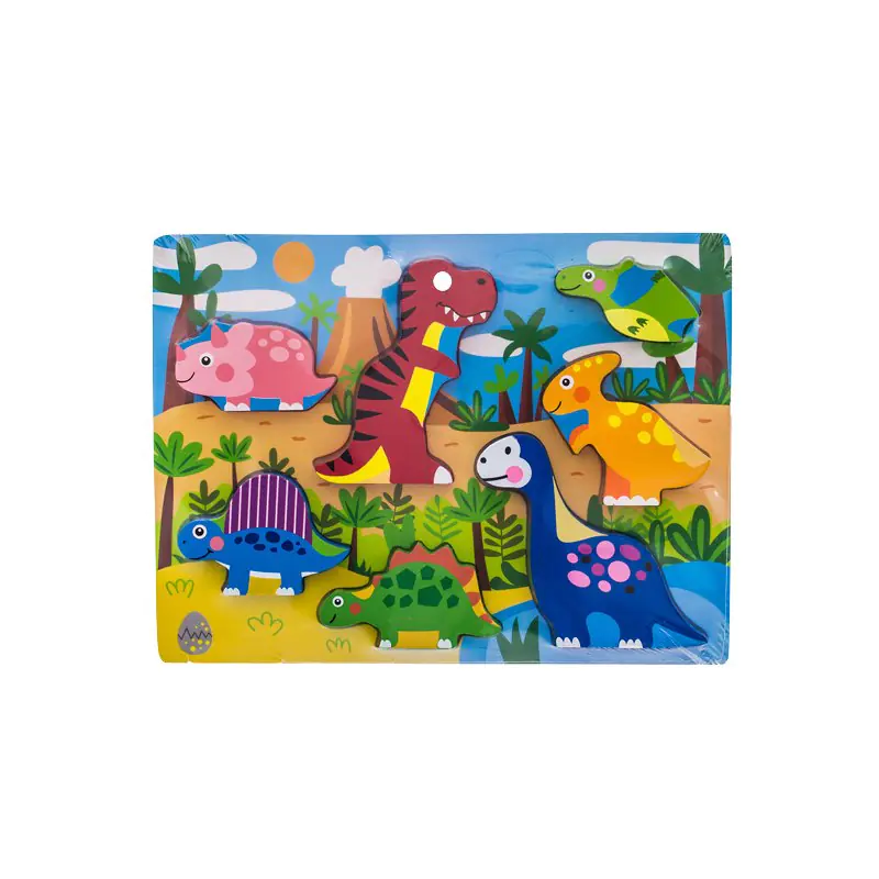 ⁨WOODEN PUZZLE DINO 7 ELEMENTÓE #D1⁩ at Wasserman.eu