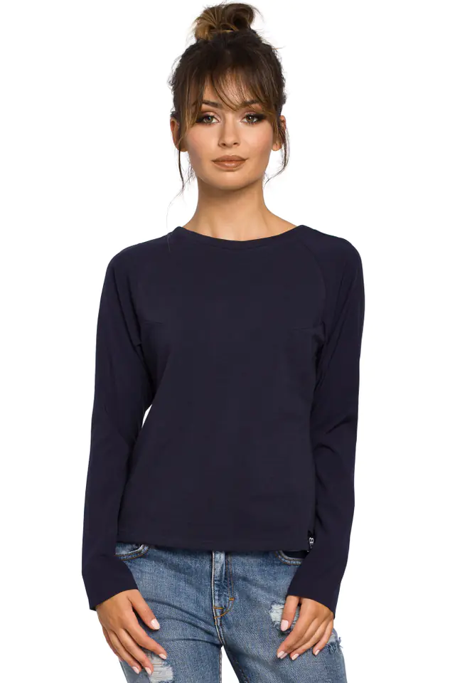 ⁨B047 blouse navy blue (navy blue, size S (36))⁩ at Wasserman.eu